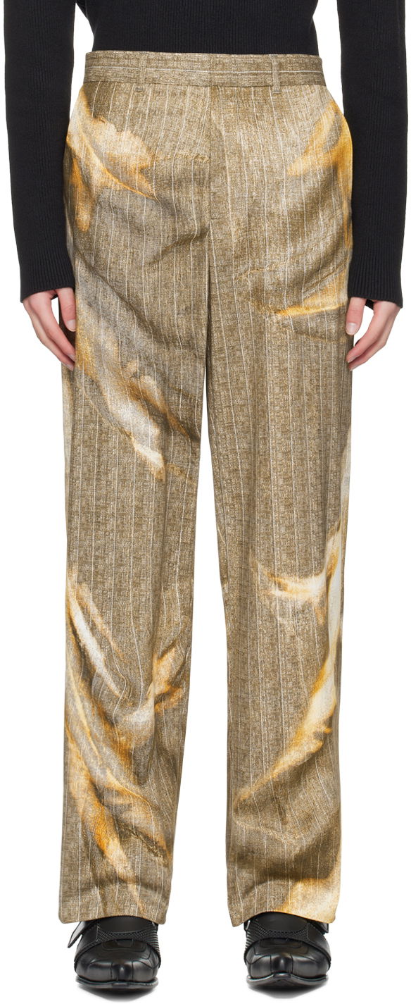 Hlače Y/PROJECT Printed Trousers Bež | 201PA002