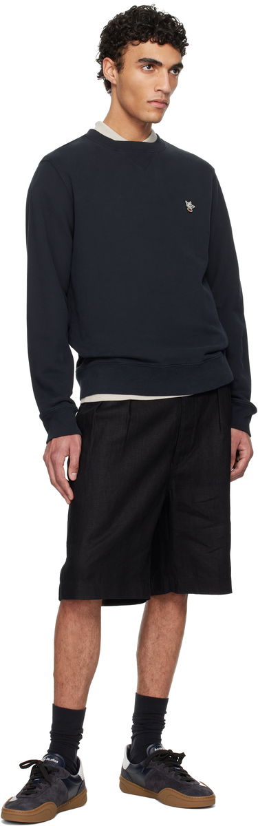 Pleteni pulover MAISON KITSUNÉ Maison Kitsuné Barista Fox Patch Sweatshirt Mornarica | OU00301KM0330, 3