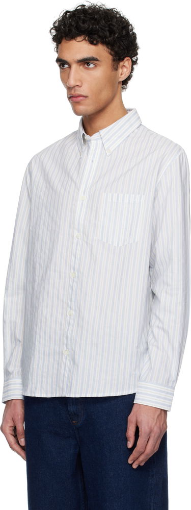 Srajce A.P.C. A.P.C. Edouard Brodée Striped Button-Down Shirt Bela | COHFZ-H12509, 3