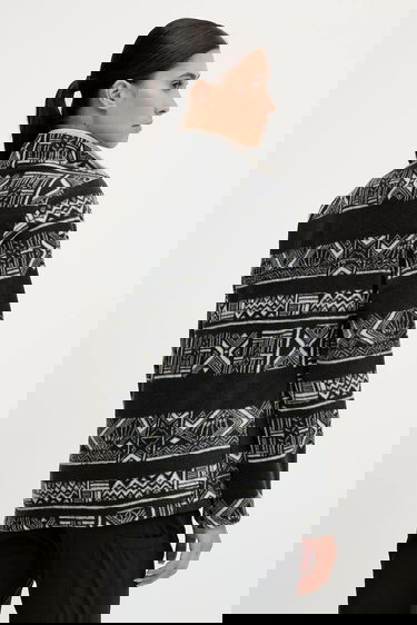 Pleteni pulover Columbia Benton Springs Printed 1/2 Snap Fleece Pullover - L Črna | 2085611012, 2