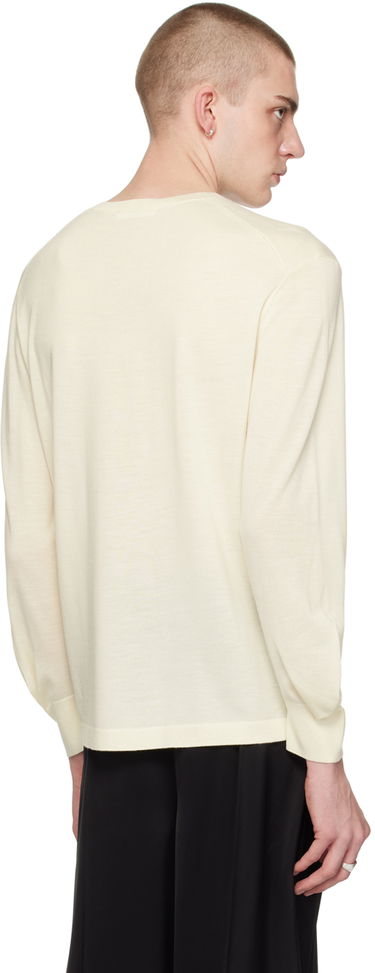 Pleteni pulover Helmut Lang Curved Sleeve Sweater Bež | O01HM703, 2