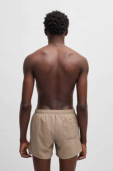Kopalke BOSS HUGO Quick-Dry Swim Shorts with Vertical Logo Bež | 50513979, 1