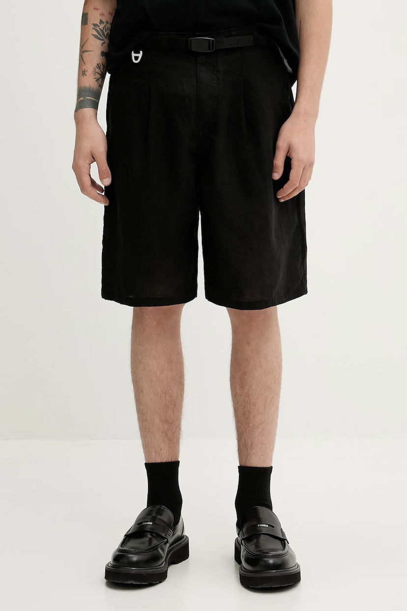 Kratke hlače UNDERCOVER Undercover Linen Shorts Črna | UC1E4518