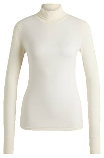 Majica BOSS Slim Fit Rollneck Soft Jersey Top Bela | 50502856