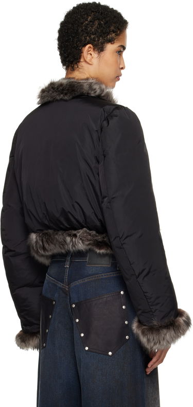 Puhovka Alexander Wang Alexander Wang Fur Trim Down Jacket Črna | 1WC4242573, 2