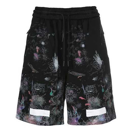 Kratke hlače Off-White Splash Ink Pattern Shorts Črna | OMCB009F176190329901