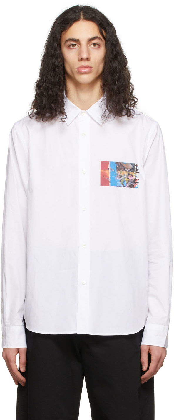 Srajce KENZO Poplin Casual Shirt Bela | FC55CH4035DE