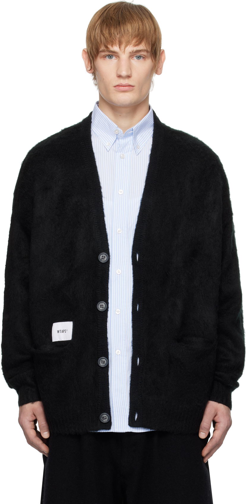 Pleteni pulover WTAPS WTAPS Knit 02 Cardigan Črna | 242MADT-KNM02