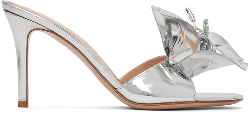 Superge in čevlji Gianvito Rossi Flower Heeled Sandals Kovinski | G15360.85RIC.MET