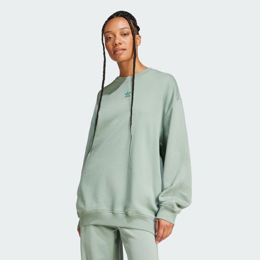Pulover adidas Performance Essentials Oversized French Terry Sweatshirt Zelena | JD1979