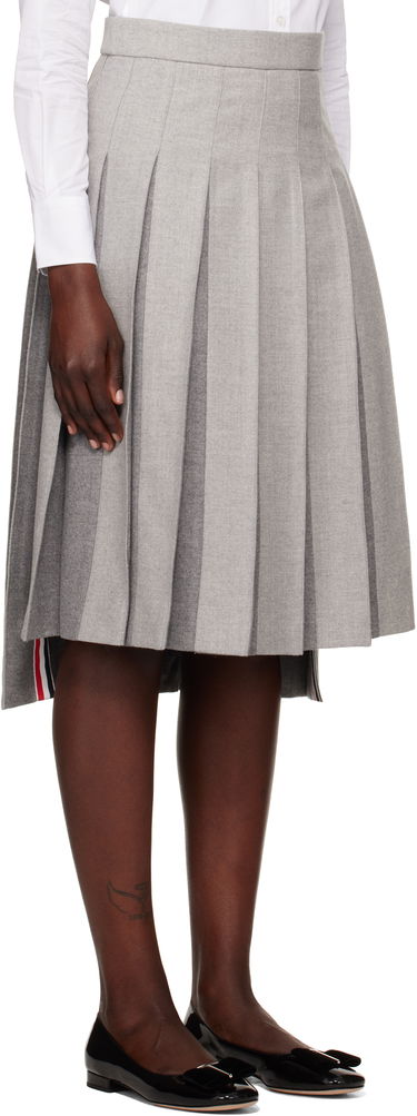 Krila Thom Browne Wool Flannel Pleated Midi Skirt Siva | FGC441A-F0580, 1