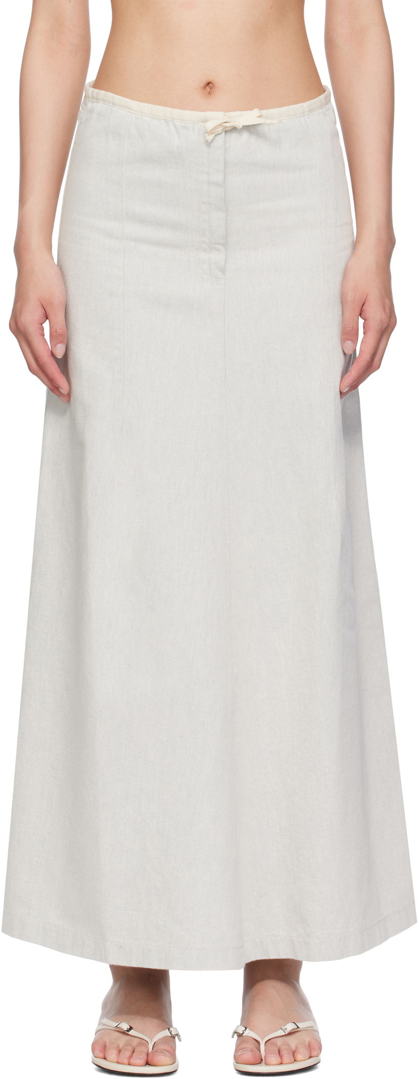Krila Baserange Baserange Arthur Denim Maxi Skirt Bela | SKAR-DE-SU25