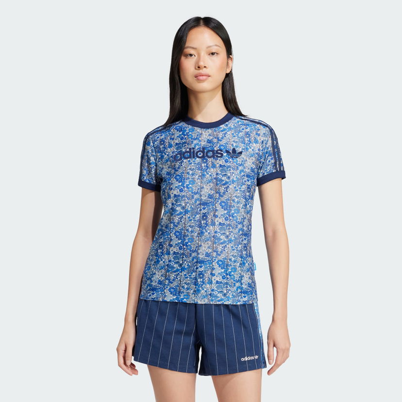 Majica adidas Originals adidas Originals x Liberty London Tonal Cali Tee Modra | JC5304