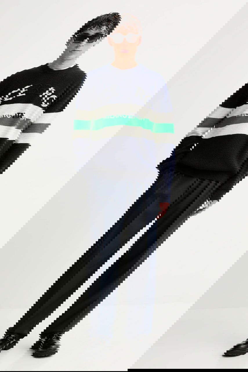 Hlače KENZO Pleated Tailored Trousers Črna | FE65PA2149GE, 1