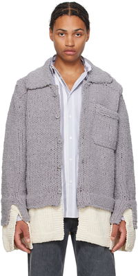 Gray Drop Shoulder Cardigan