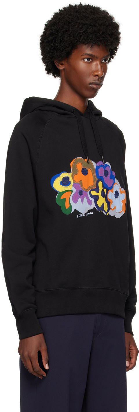 Pulover Paul Smith PS Paul Smith Embroidered Flowers Hoodie Črna | M2R-960X-NP4642-79, 1