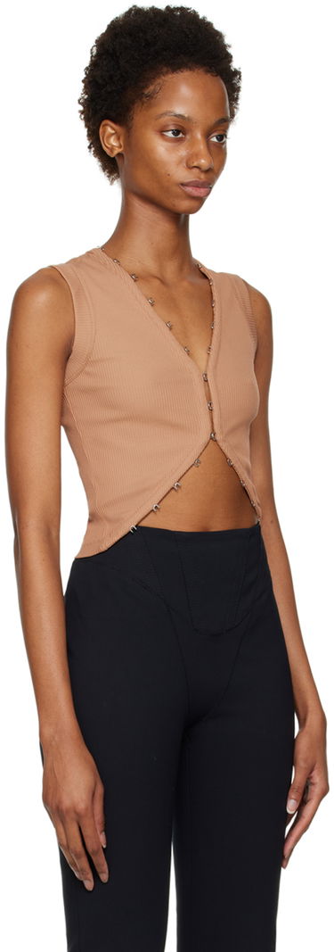 Majica brez rokavov Dion Lee Hook & Eye Ribbed Tank Top Zelena | C3075F22, 4