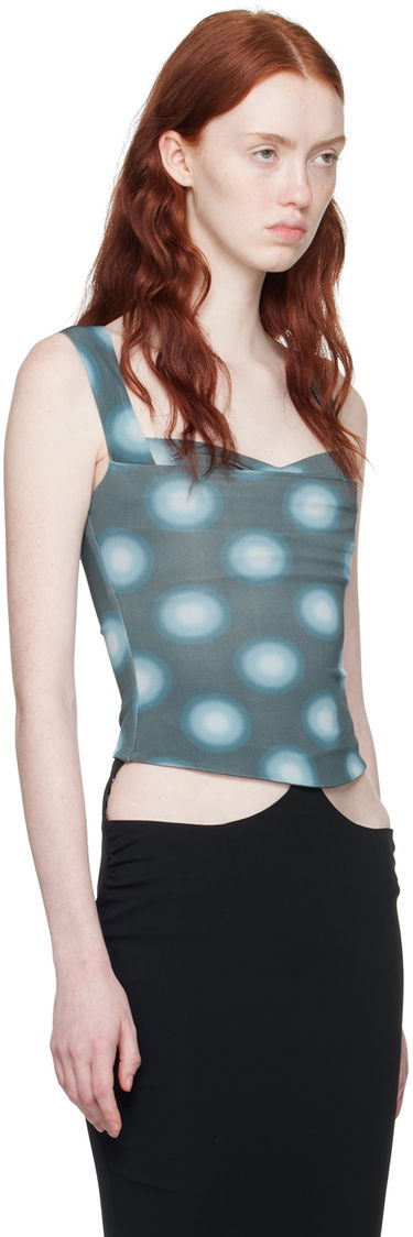 Majica brez rokavov Miaou Miaou Luna Polka Dot Tank Top Modra | 7110VC2GRB, 1