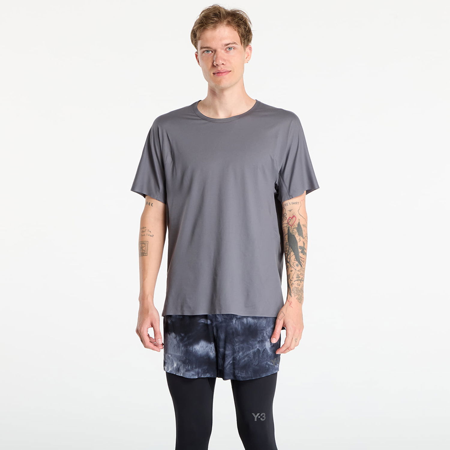 Majica Y-3 Run Ss Tee Granite M Siva | KB2330, 0