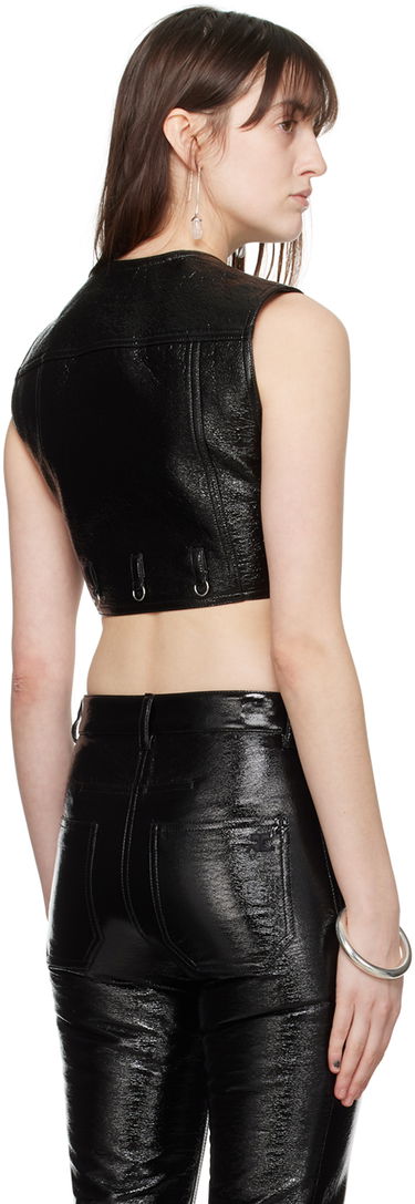 Telovnik Courrèges Courrèges Cropped Faux Leather Vest Črna | 124CBL153VY0014, 2