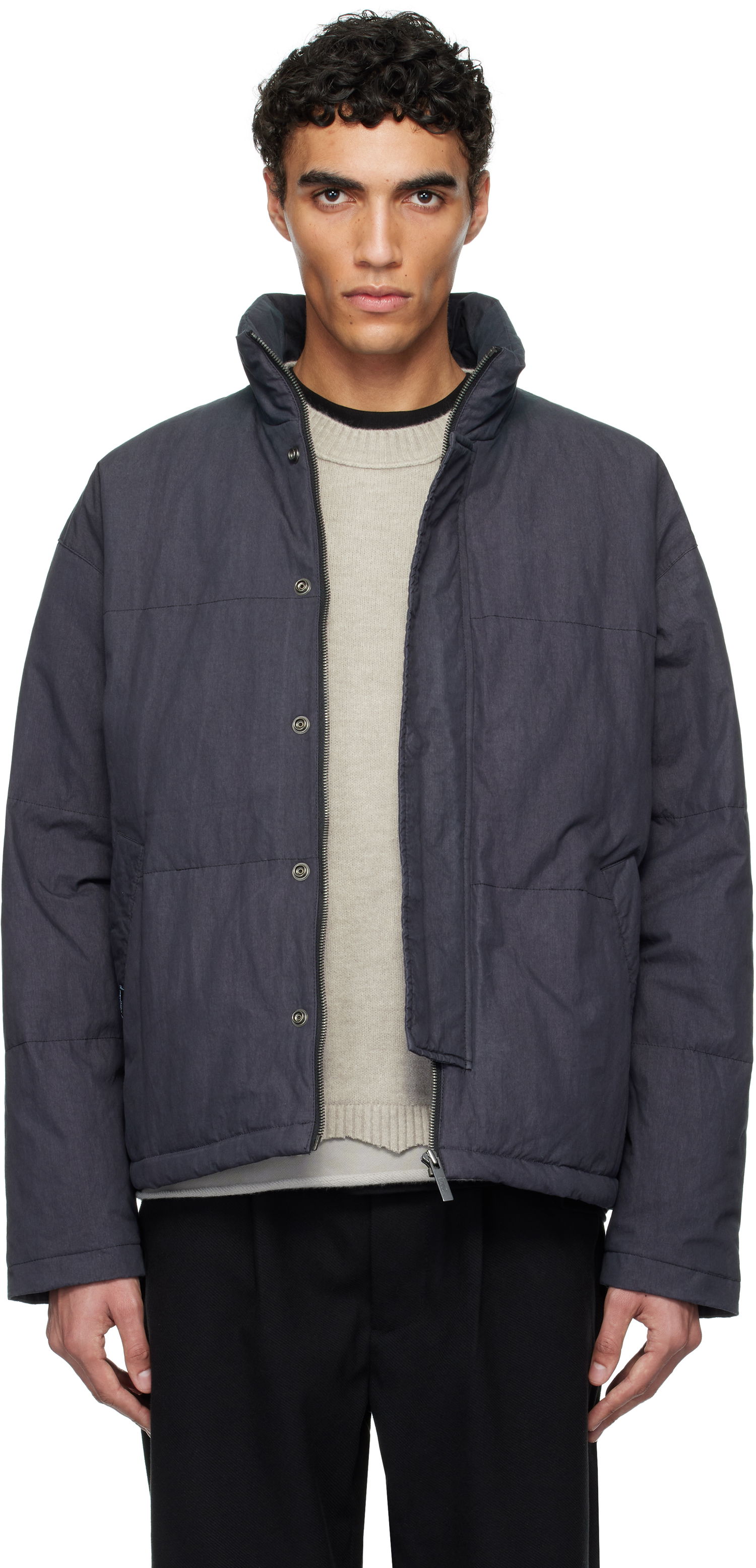 Puhovka izzue Izzue Indigo-Dyed Down Jacket Mornarica | IZXDND7101F4NCCX, 0