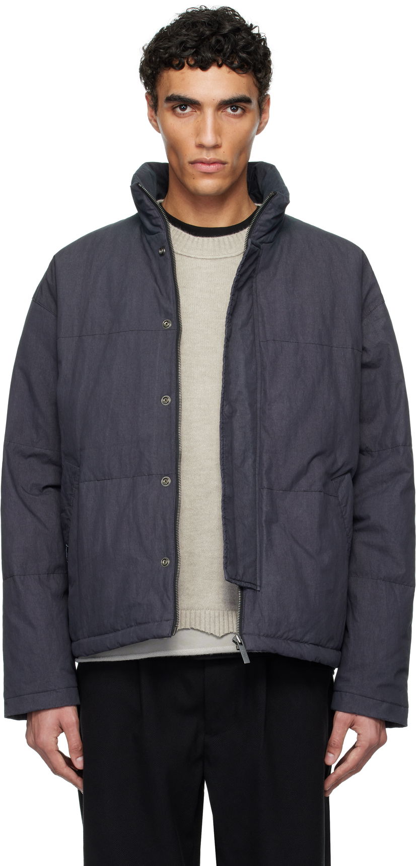 Puhovka izzue Izzue Indigo-Dyed Down Jacket Mornarica | IZXDND7101F4NCCX