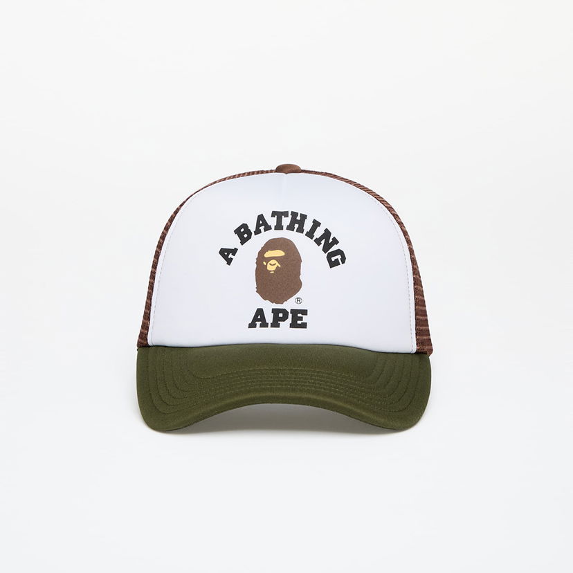 Kapa BAPE A BATHING APE College Mesh Cap Olive Drab Zelena | 001CPK301004M OLD