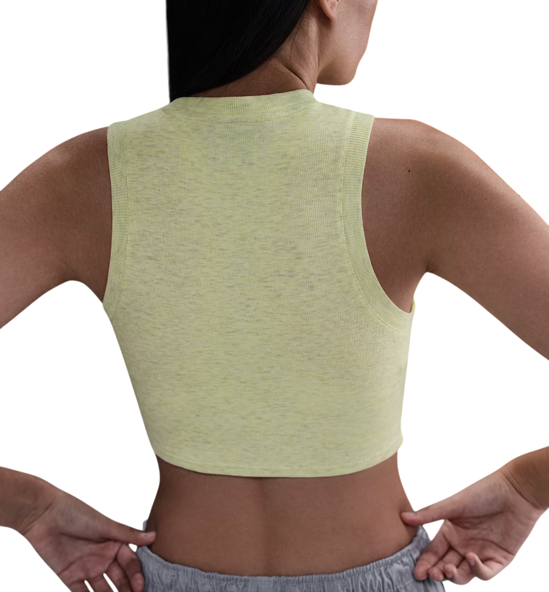 Majica brez rokavov Nike Nike Chill Knit Cropped Tank Top Rumena | fb8279-701, 1