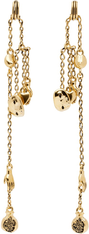 Uhani LEMAIRE Lemaire Estampe Chain Drop Earrings Kovinski | JW0016 LO036, 0