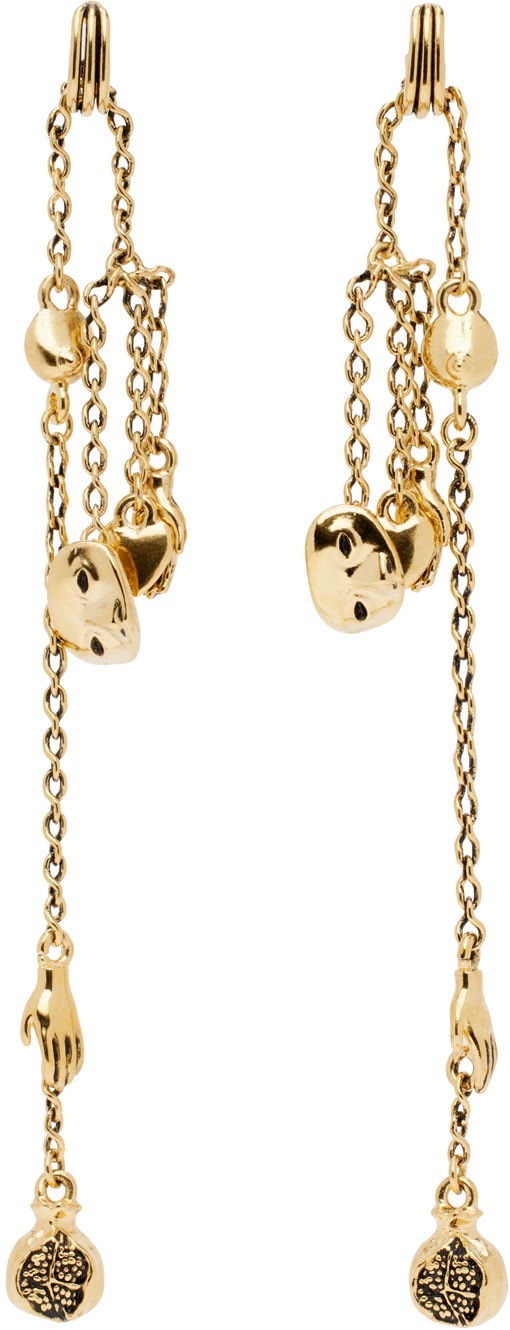 Uhani LEMAIRE Lemaire Estampe Chain Drop Earrings Kovinski | JW0016 LO036