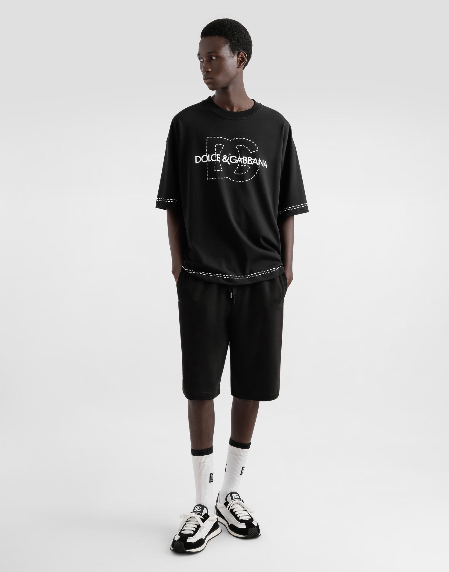 Kratke hlače Dolce & Gabbana Dolce & Gabbana Cotton Jogging Shorts Črna | GP08BZG7O2SN0000, 1