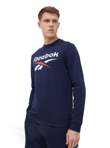 Pulover Reebok Identity Fleece Stacked Logo Crew Sweatshirt Mornarica | H54795