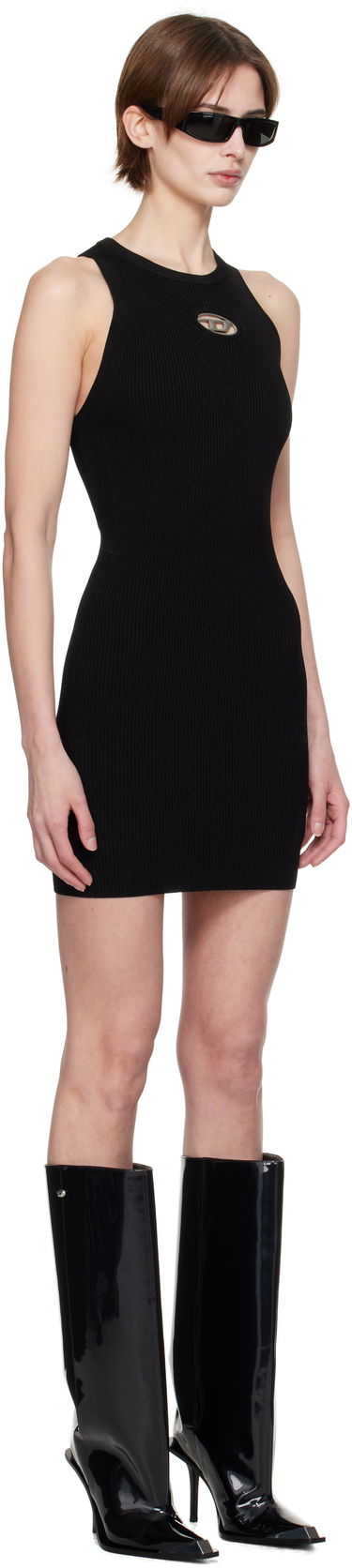 Obleke Diesel Diesel M-Caddix Cutout Ribbed Knit Mini Dress Zelena | A17449 0DLAX, 4