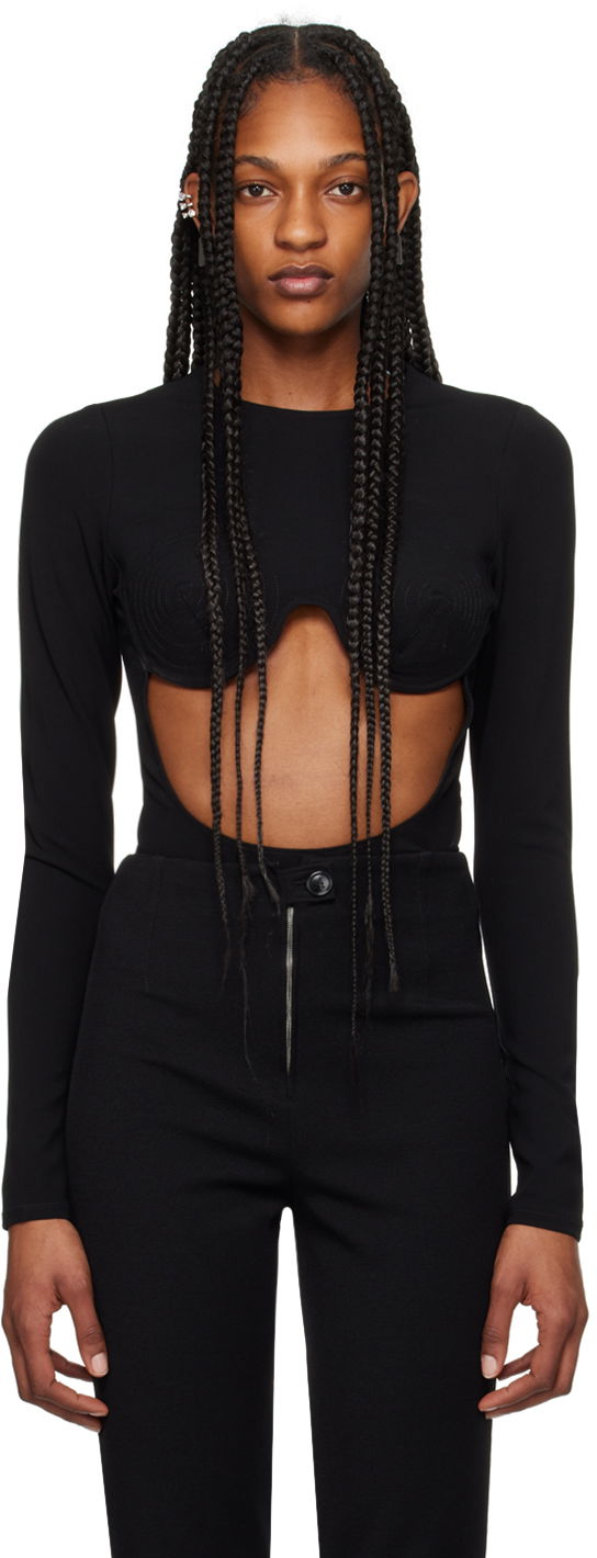 Bodi Jean Paul Gaultier Gaultier Cone Bra Bodysuit Črna | 24/25-F-BD017-J053-00