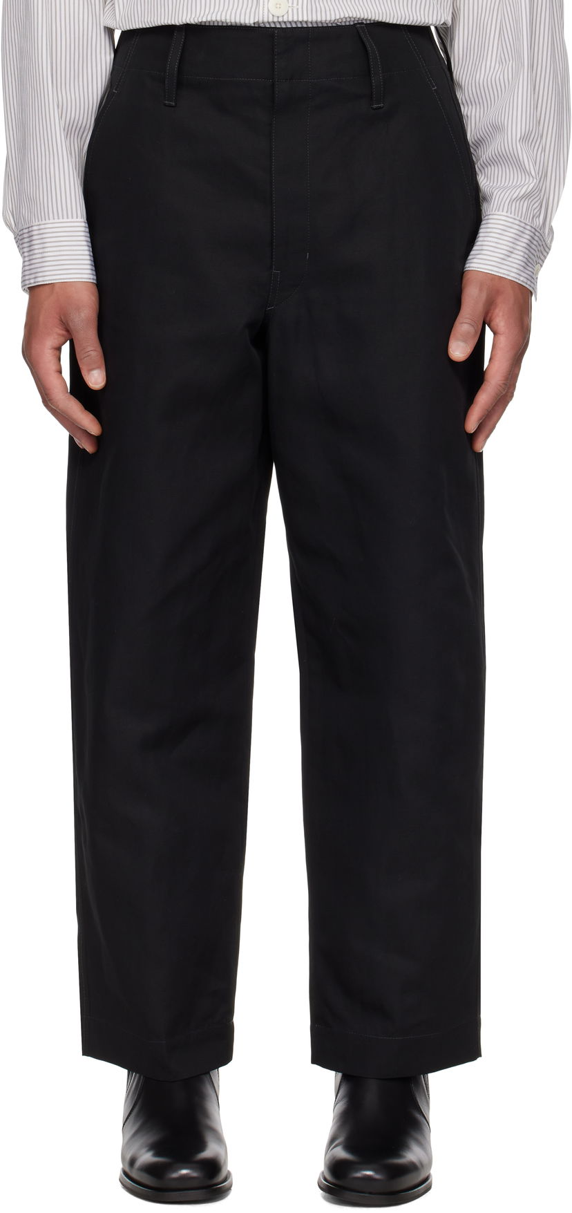 Hlače LEMAIRE Lemaire Big Chino Trousers Črna | PA1207 LF1350