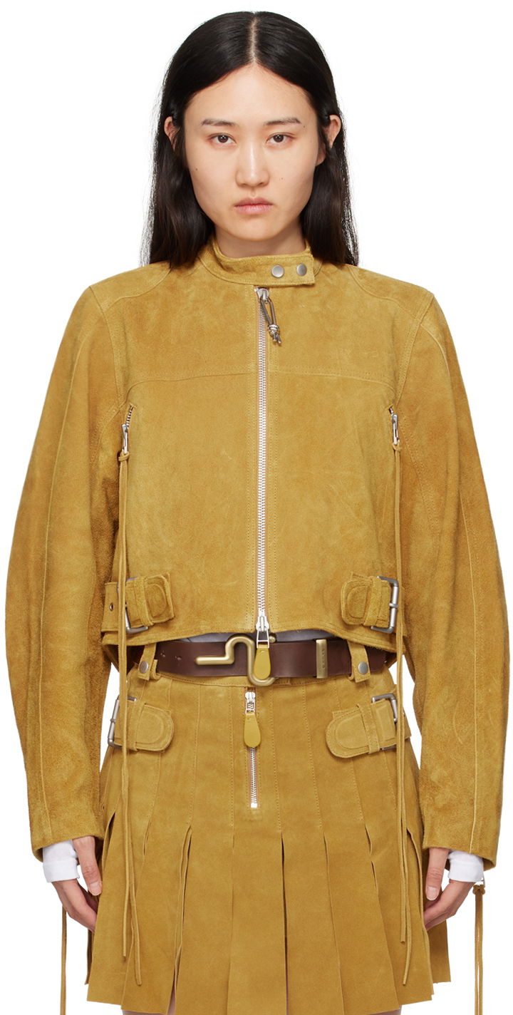 Jakna Eytys EYTYS Uma Cropped Suede Jacket Rumena | A322001