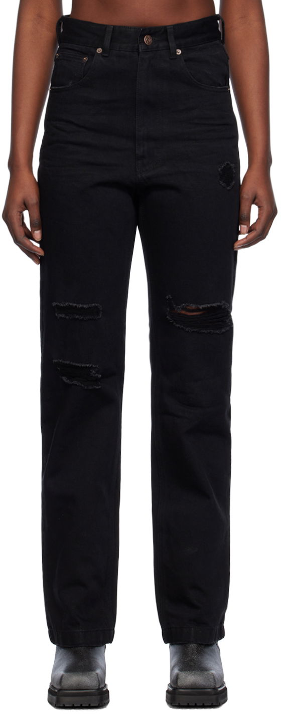 Kavbojke We11done Distressed Jeans Črna | WD-DP0-24-330-W-BK