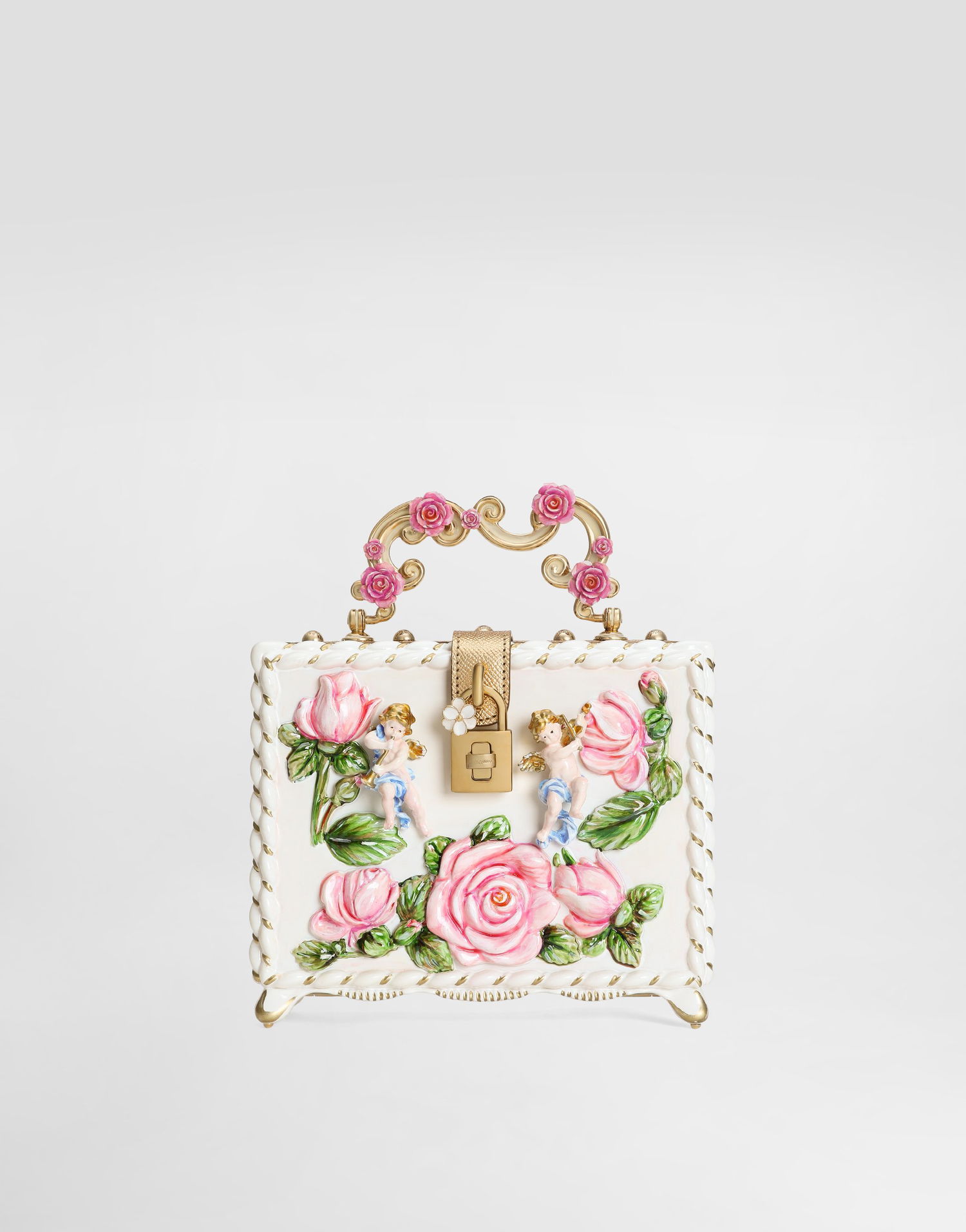 Torbica Dolce & Gabbana Dolce Box Rose Cherub Embellished Top Handle Handbag Večbarvna | BB5970A68668B034, 0