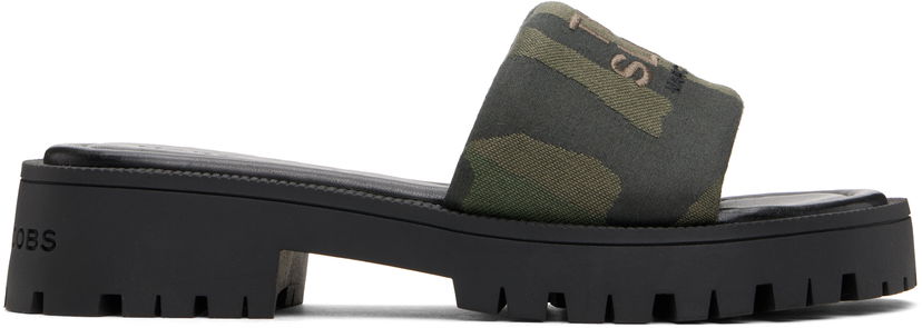 Modni dodatki Marc Jacobs Marc Jacobs The Camo Jacquard Lug Sole Slide Sandals Zelena | 2S5FSA001F05