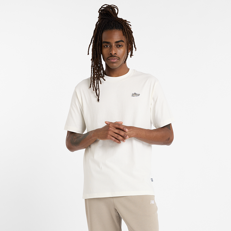 Majica New Balance NB Essentials Embroidered Tee Bela | NBMT51966SST