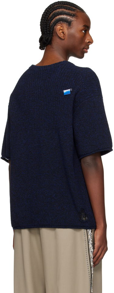 Dres ADER ERROR Distressed Knit T-Shirt Mornarica | BN01SSKT0501BK, 2