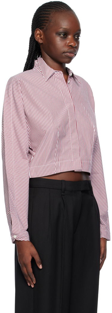 Srajce rag & bone Morgan Striped Cropped Shirt Rdeča | WAW23HA0214621, 1