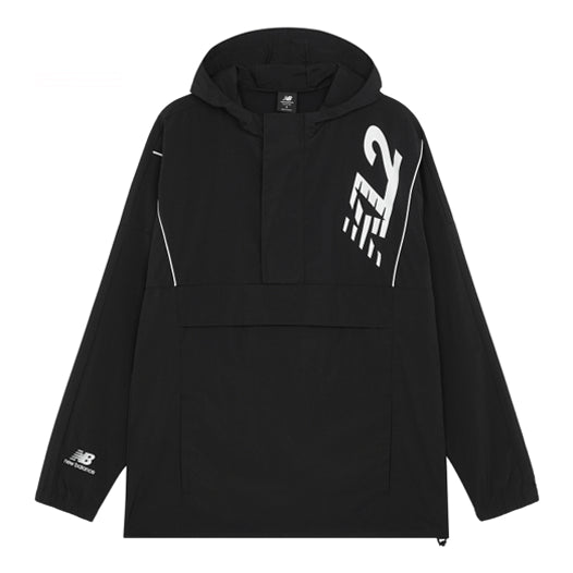 Vetrovka New Balance Embroidered Logo Half Zipper Track Jacket Črna | MJ13580-BK