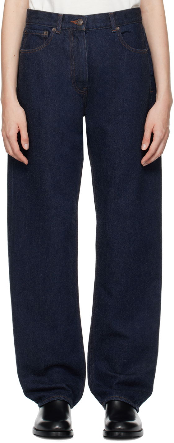 Kavbojke The Row Berty Indigo Loose-Fit Jeans Modra | 8224-W3434