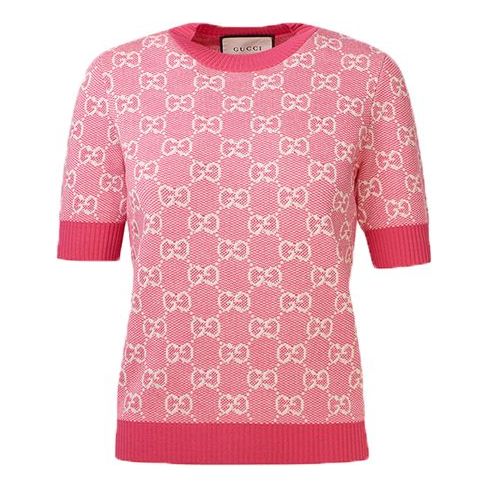 Pleteni pulover Gucci Gucci Gg Wool Blend Sweater Roza | 629456-XKBHQ-5016