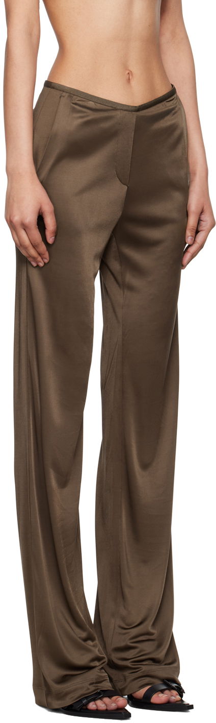 Hlače Helmut Lang Helmut Lang Car Satin Trousers Rjava | O02HW205, 1