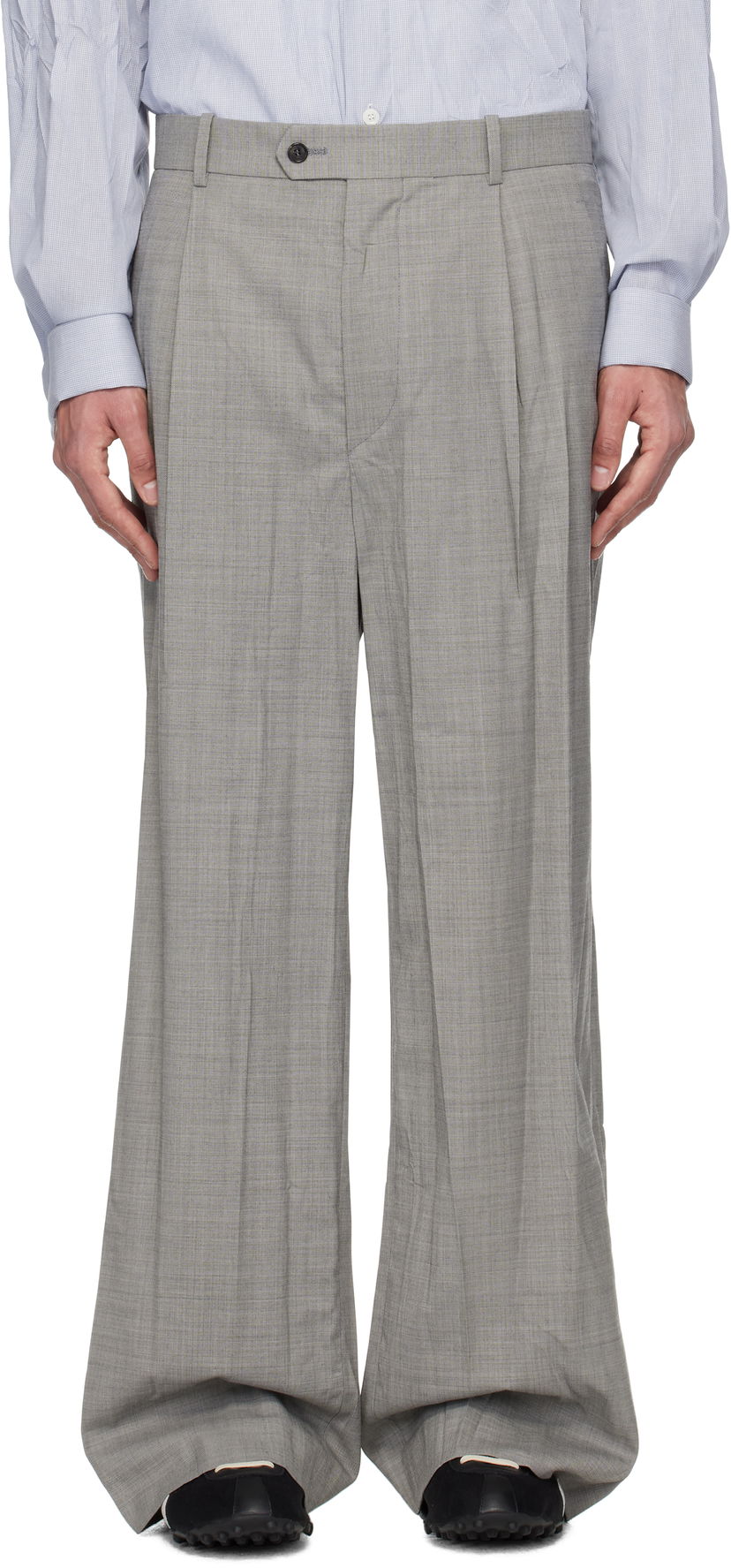 Hlače HED MAYNER Hed Mayner Crinkled Trousers Siva | HMMA30031A-HA150