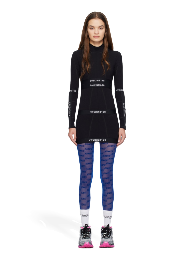 Obleke Balenciaga Paneled Minidress Črna | 767077 4B7B2