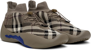 Oblačila Burberry Burberry Check Knit Neptune Rjava | 8101906, 3