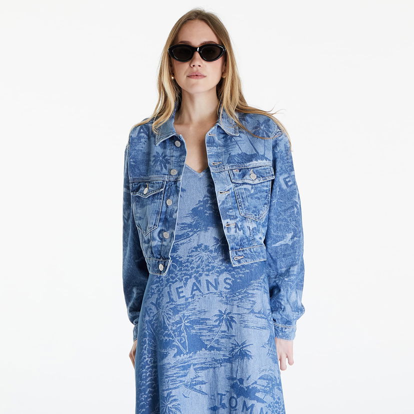 Jakna Tommy Hilfiger Claire Cropped Denim Jacket Denim Modra | DW0DW17664 1A5
